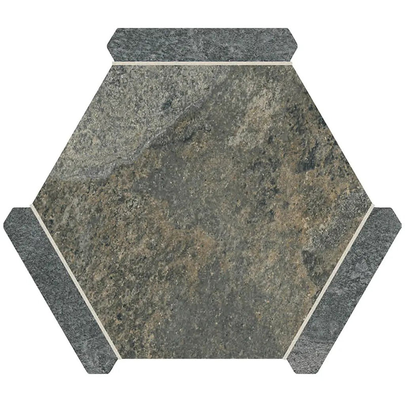 Slate Gray 9x10 Matte Hexagon Porcelain Tile (18 pack, 8.07 sq ft/case) by Apollo Tile