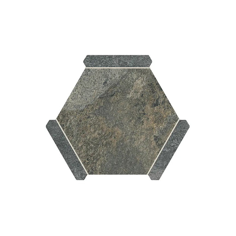 Slate Gray 9x10 Matte Hexagon Porcelain Tile (18 pack, 8.07 sq ft/case) by Apollo Tile