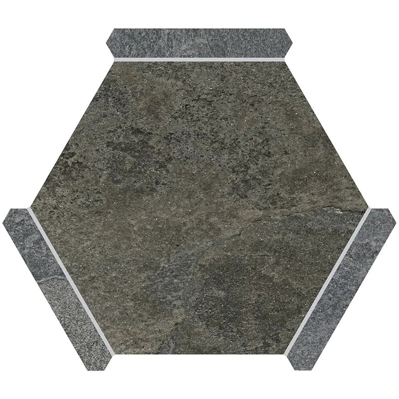 Burnt Umber Brown Gray 9x10 Matte Hexagon Porcelain Tile (18 pack, 8.07 sq ft/case) by Apollo Tile