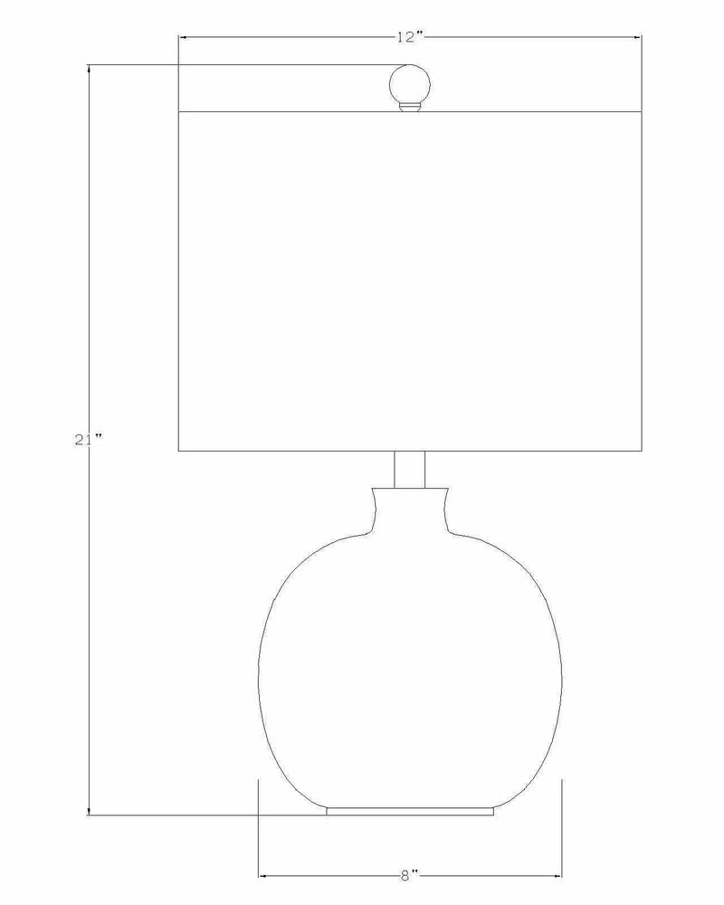 Enetai Glass White Table Lamp by Boutique Rugs