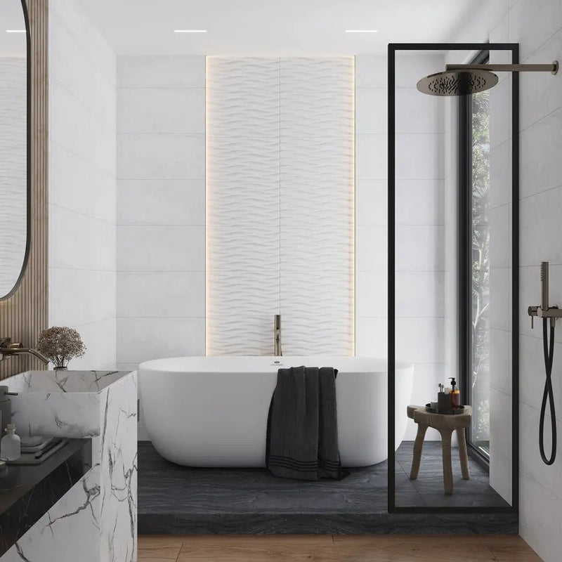 White 12x24 Field Matte Porcelain Tile (5 pack, 10.763 sq ft/case) by Apollo Tile