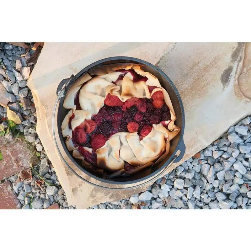 8-Quart Deep Seasoned Cast Iron Dutch Oven with Lid and Metal Handle by HomePacific