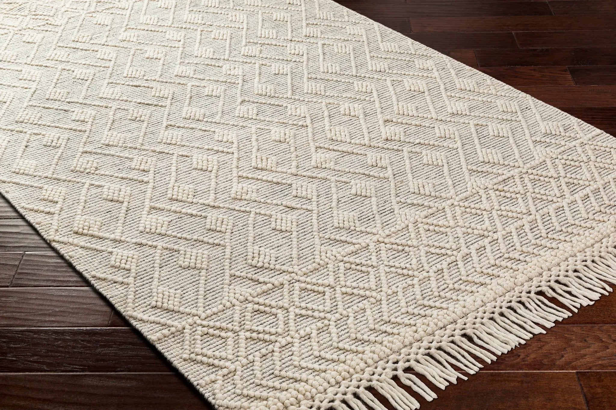 Erica Wool Rug with Tassels - Clearance by Boutique Rugs