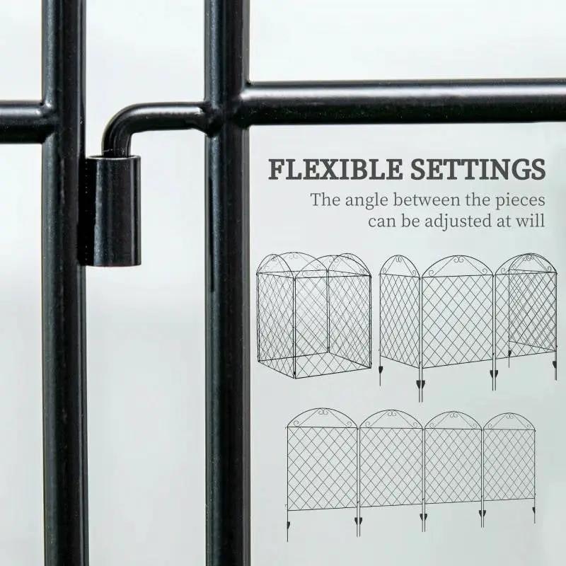 4 Pack Steel Foldable Fence Arch Trellis Panel Animal Barrier by HomePacific