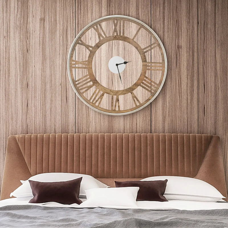 16-20 Inch Silent Wall Clock with Roman Numerals by DirectDeals