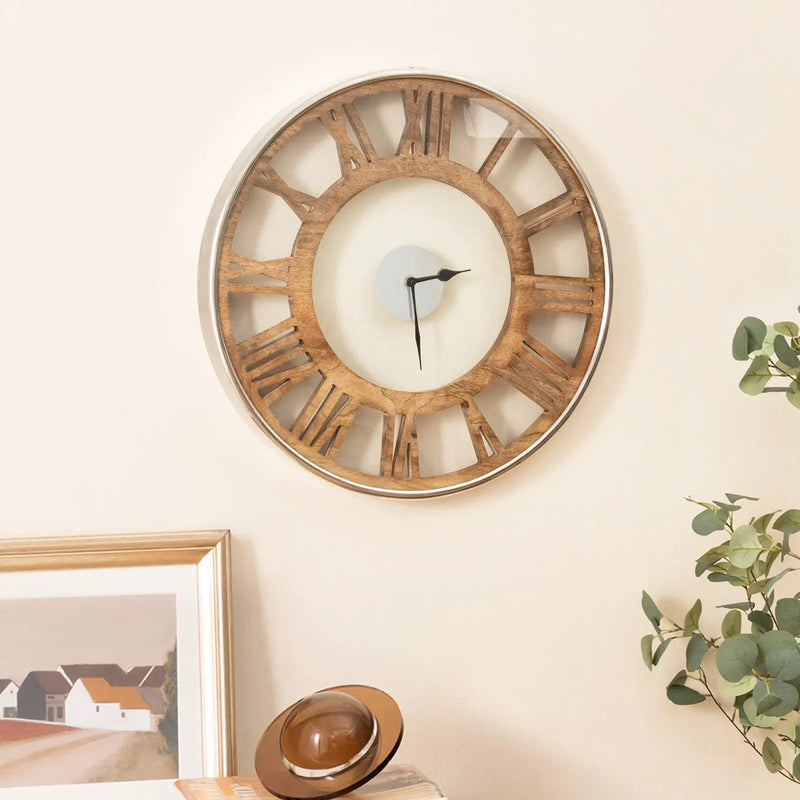 16-20 Inch Silent Wall Clock with Roman Numerals by DirectDeals