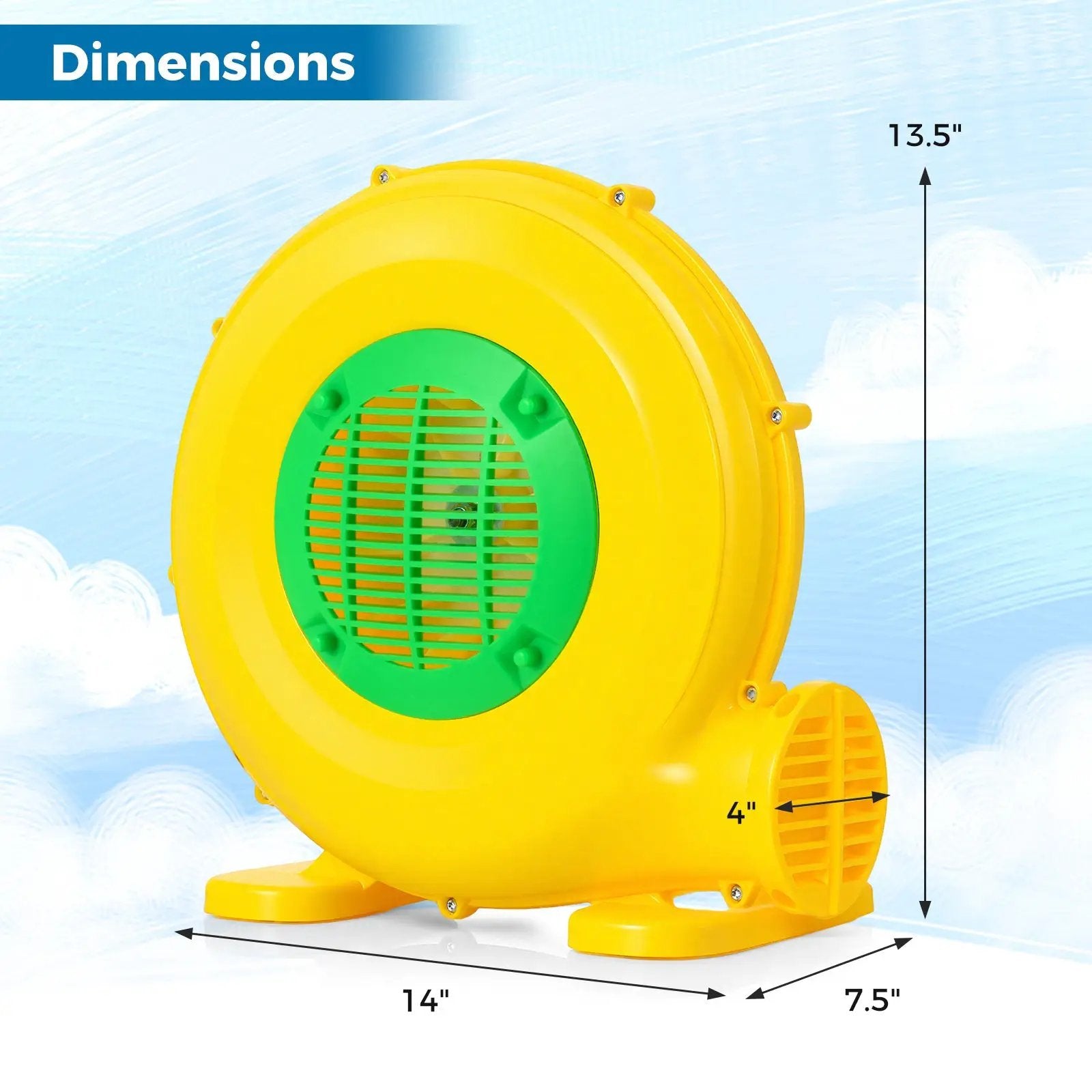 610W Bounce House Blower with Handle and Ground Stakes by DirectDeals
