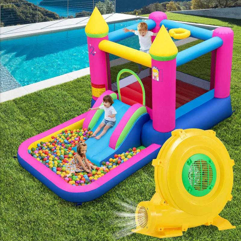 780W Bounce House Blower 1 HP Portable Air Pump Fan with Handle and Ground Stakes by DirectDeals