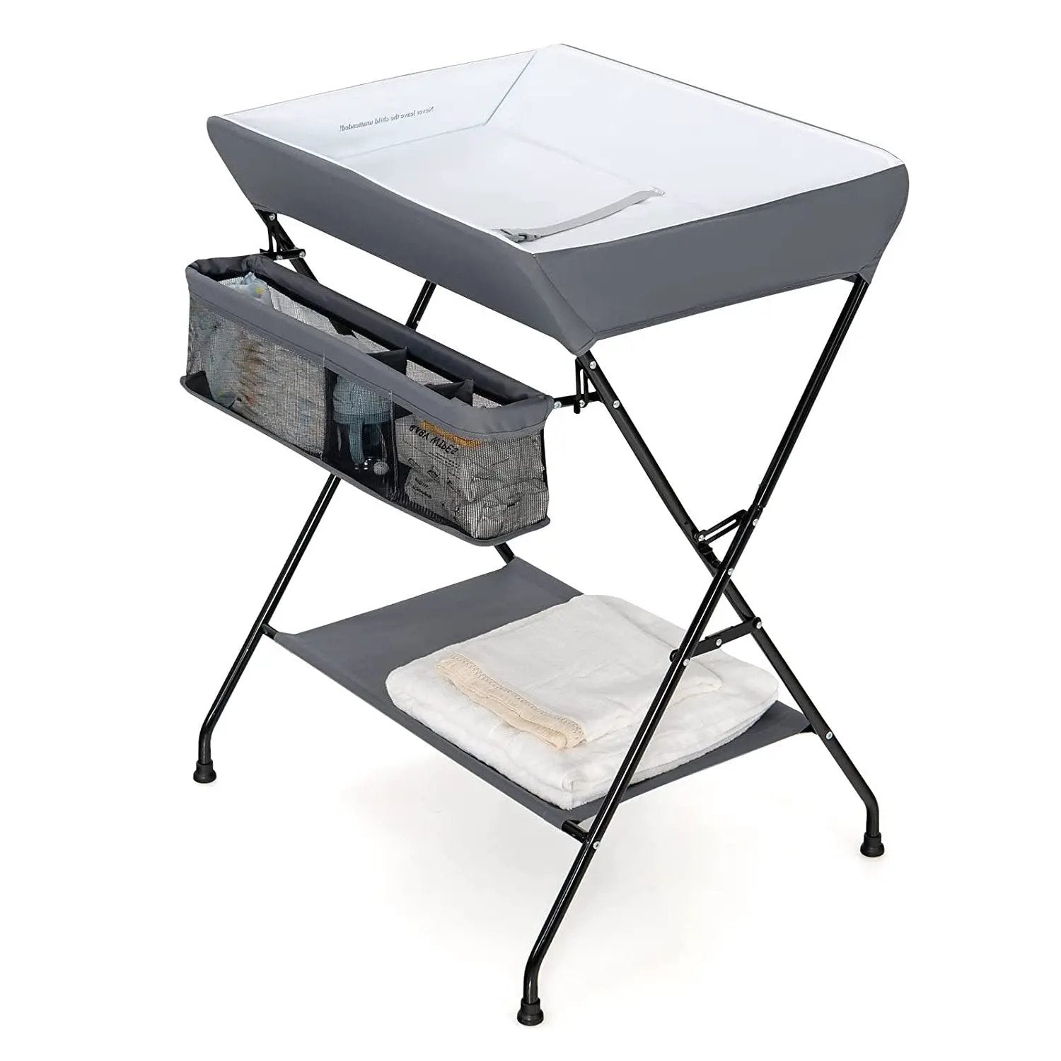 Grey Folding Wide Nursery Diaper Baby Changing Table by HomePacific