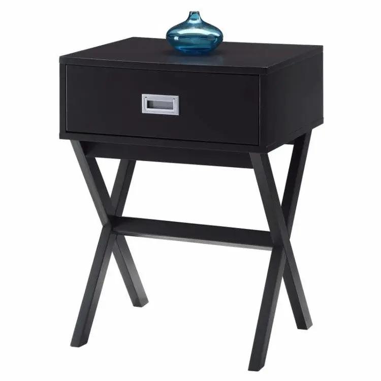 Modern 1-Drawer Bedside Table Nightstand End Table in Espresso Wood Finish by HomePacific