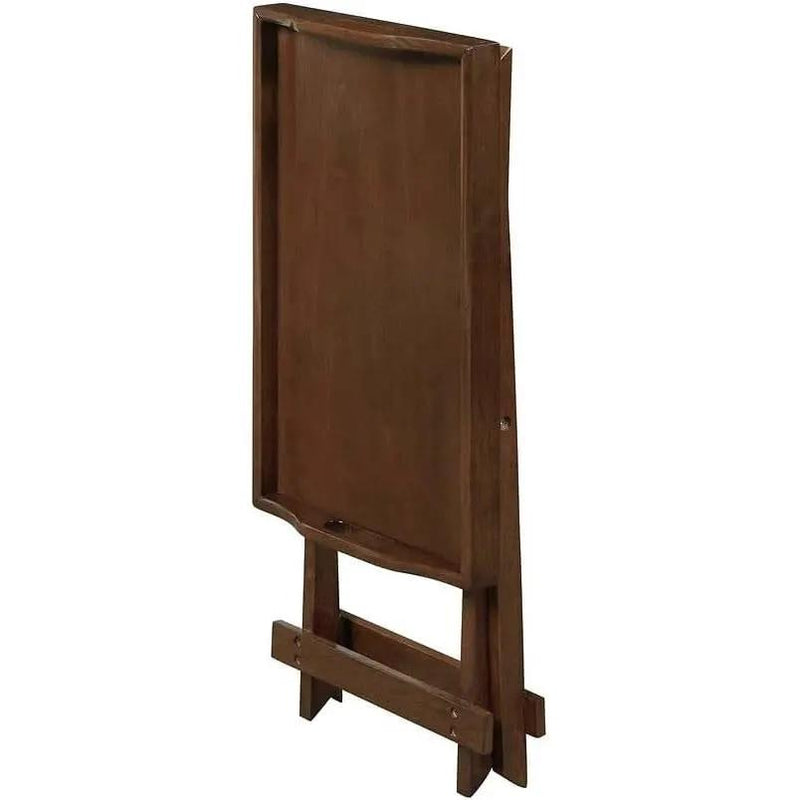 Folding TV Tray Bedside Table in Dark Brown Espresso Wood Finish by HomePacific