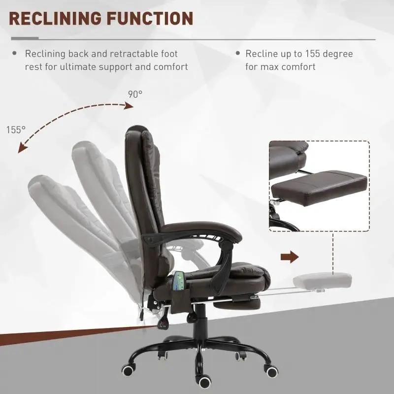 Espresso 7 Mode Vibrating High Back Executive Massage Adjustable Office Chair by HomePacific