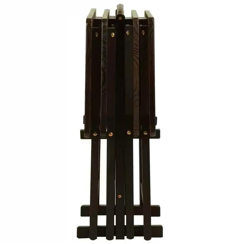 Set of 4 - Folding TV Tray Table Set with Stand in Dark Brown Wood Finish by HomePacific