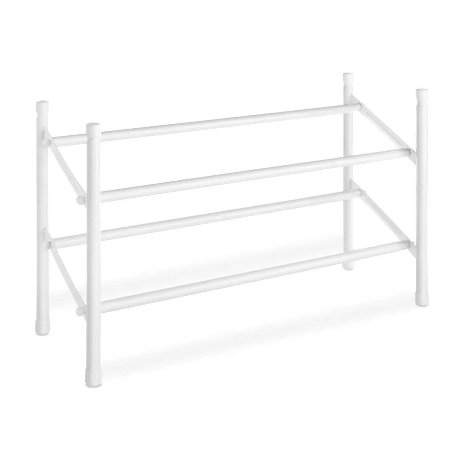 2-Tier Stackable Shoe Rack Organizer Storage Shelves in White by HomePacific