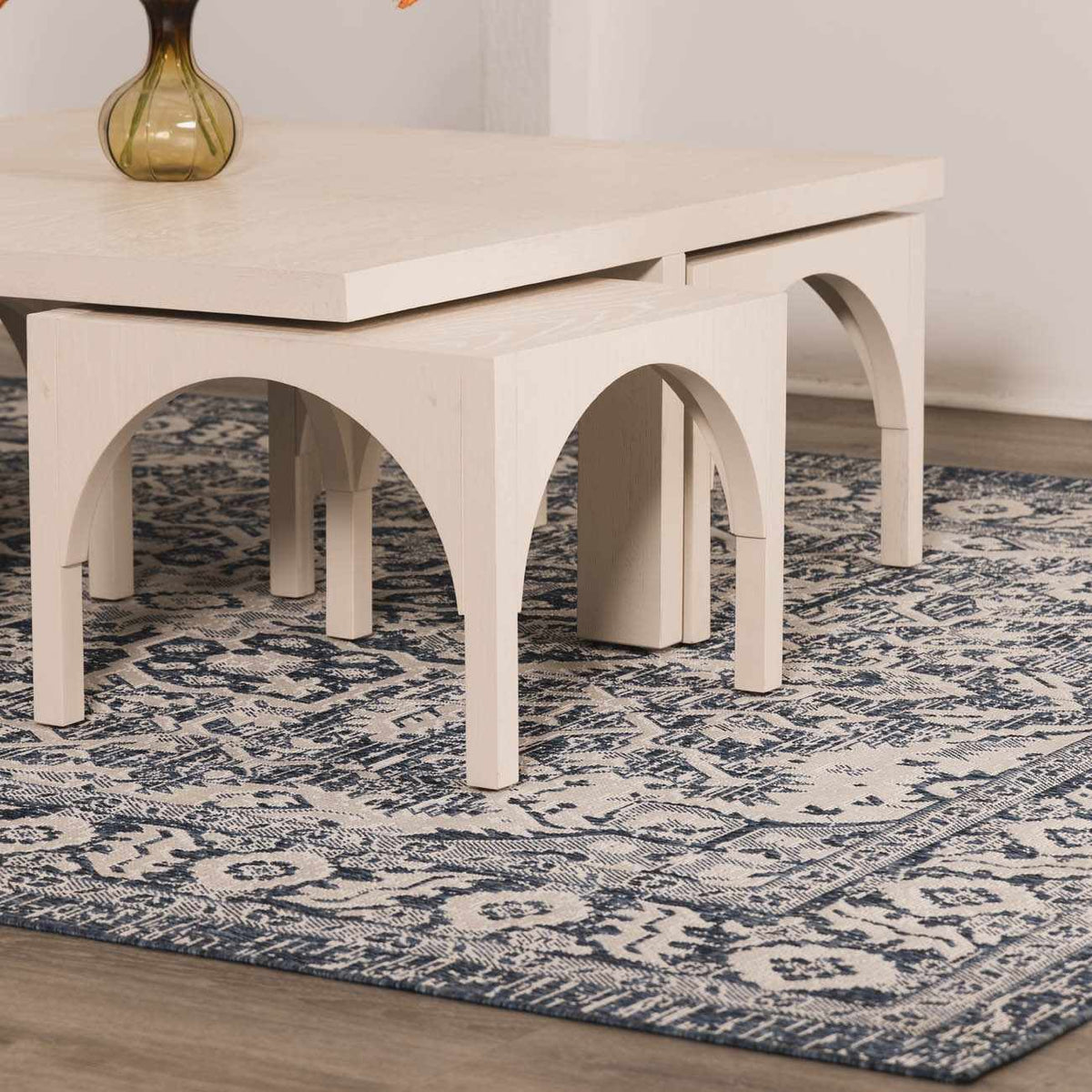 Etoile Navy Blue Performance Outdoor Rug, installed in a room 4