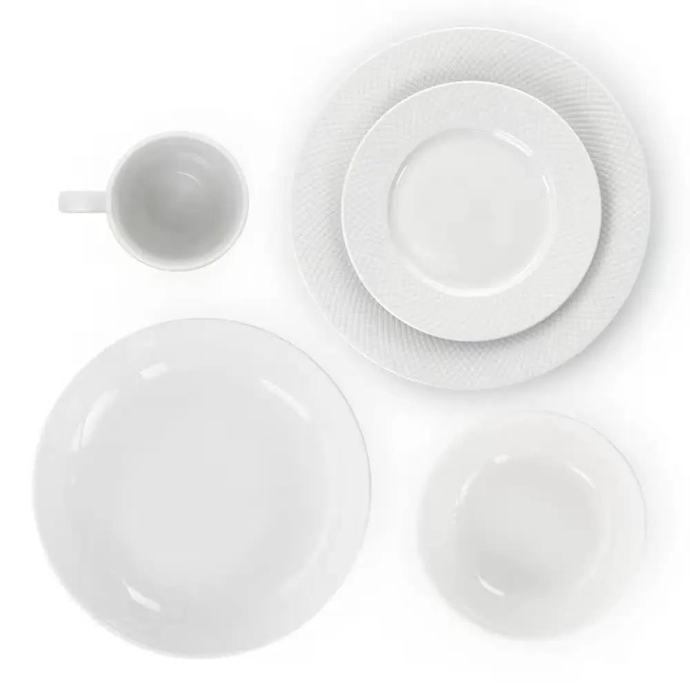 18-Piece White Porcelain Dinnerware Set with Plates Bowls Mugs - Service for 4 by HomePacific