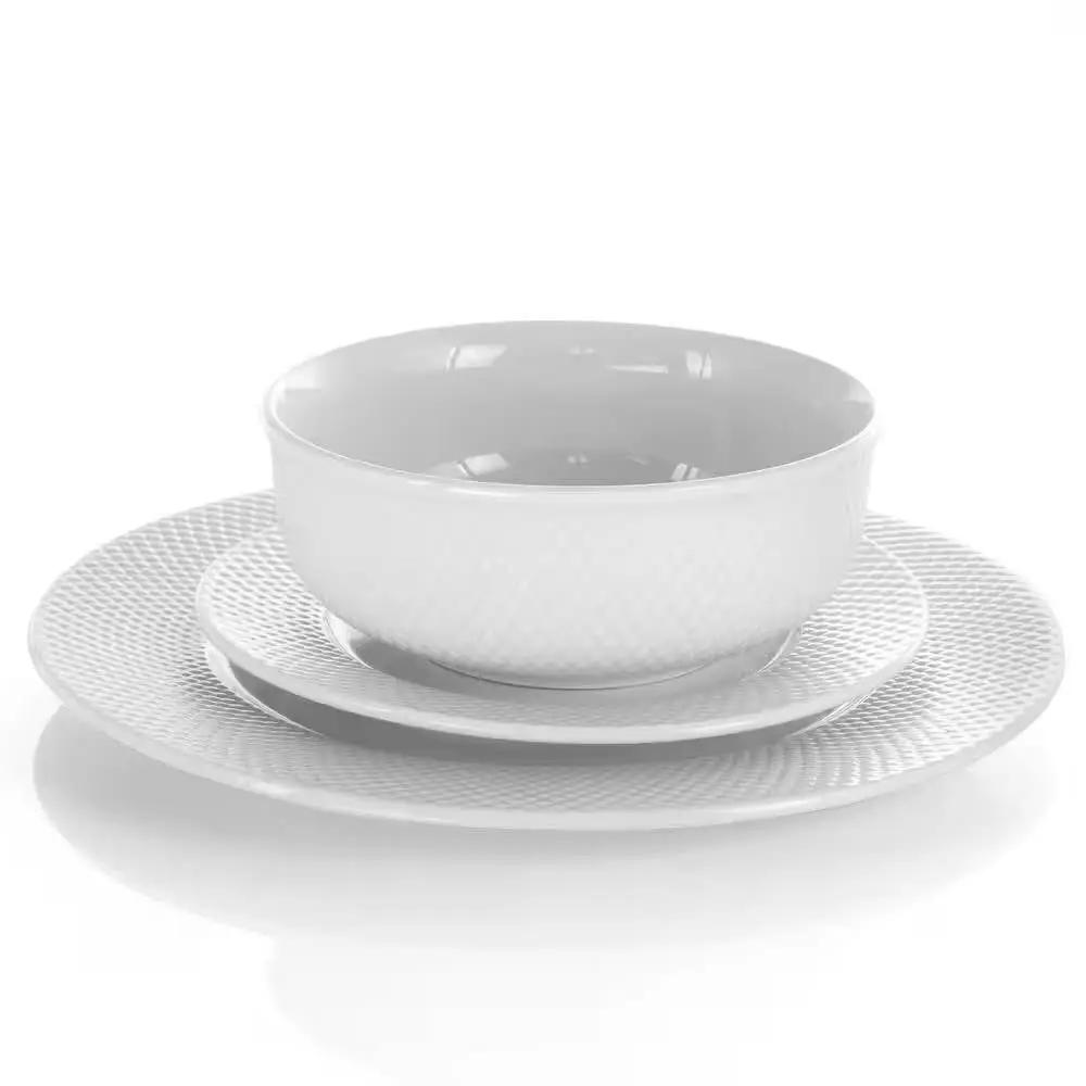 18-Piece White Porcelain Dinnerware Set with Plates Bowls Mugs - Service for 4 by HomePacific
