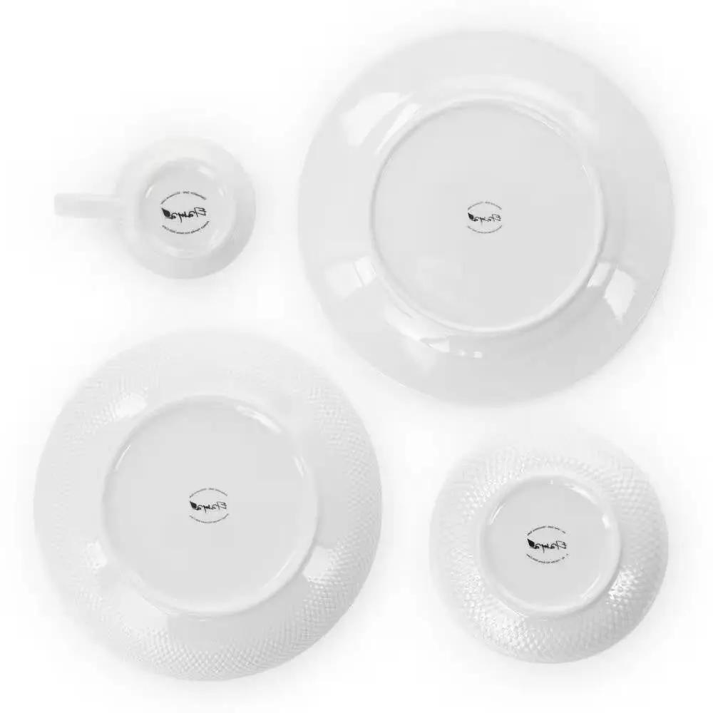 18-Piece White Porcelain Dinnerware Set with Plates Bowls Mugs - Service for 4 by HomePacific