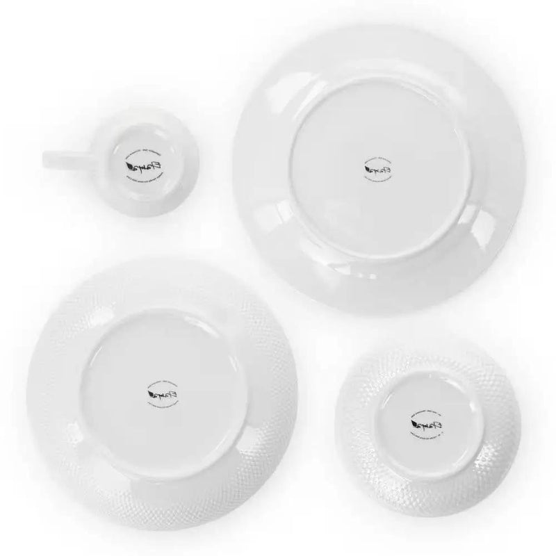 18-Piece White Porcelain Dinnerware Set with Plates Bowls Mugs - Service for 4 by HomePacific