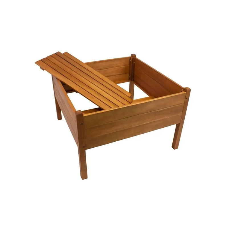 FarmHome 3ft x 3ft Raised Planter Solid Eucalyptus Garden Bed by HomePacific