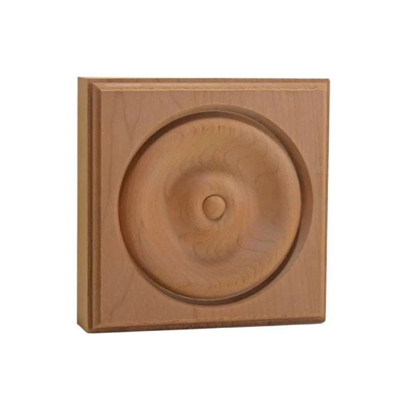 EWAP40 Rosette Casing Corner Block 1 inch x 4 inch Square Unfinished by NewMouldings