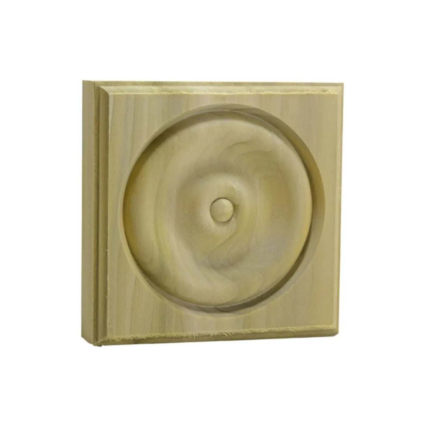 EWAP40 Rosette Casing Corner Block 1 inch x 4 inch Square Unfinished by NewMouldings
