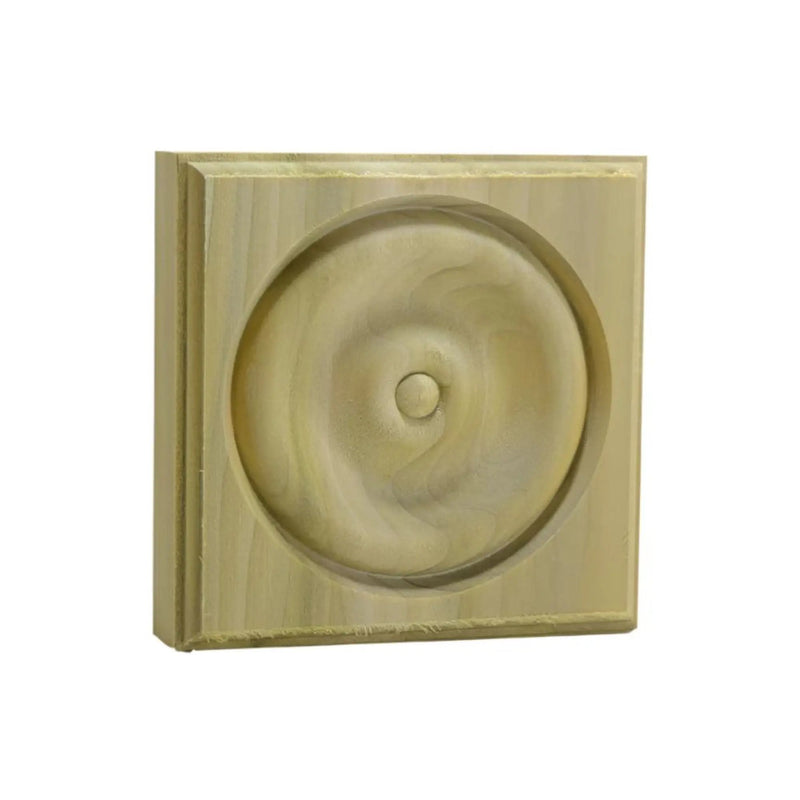 EWAP40 Rosette Casing Corner Block 1 inch x 4 inch Square Unfinished by NewMouldings
