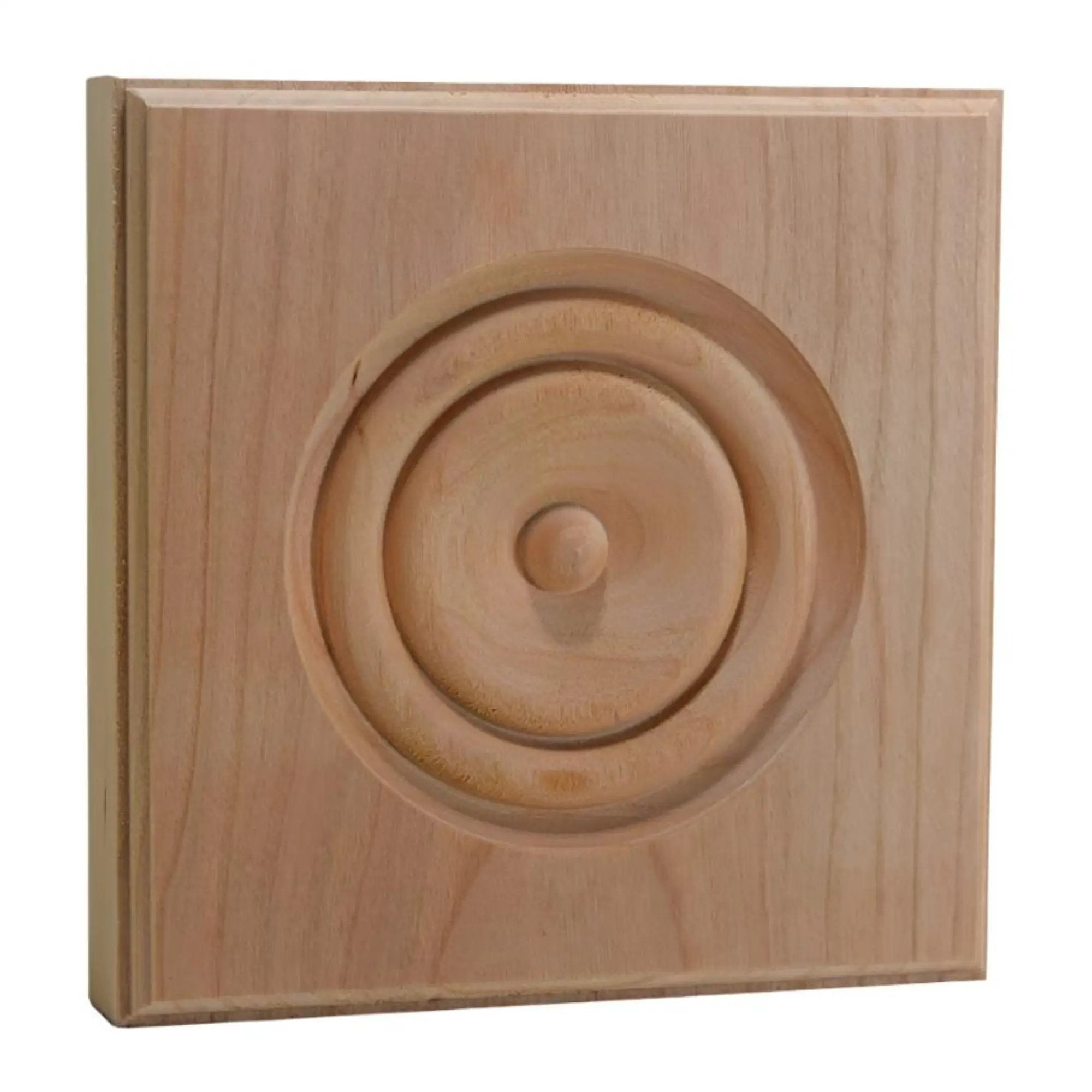 EWAP90 Rosette Casing Corner Block 1 inch x 5-1/2 inch Square Unfinished by NewMouldings