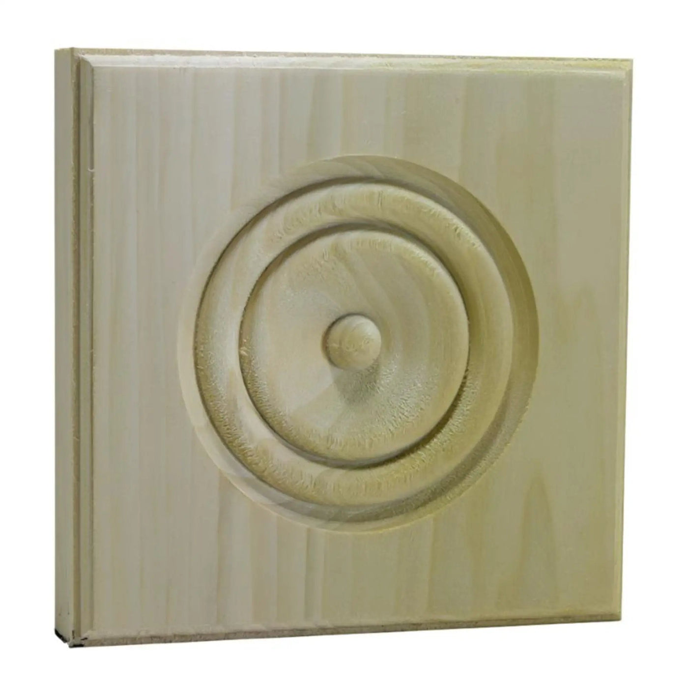 EWAP90 Rosette Casing Corner Block 1 inch x 5-1/2 inch Square Unfinished by NewMouldings