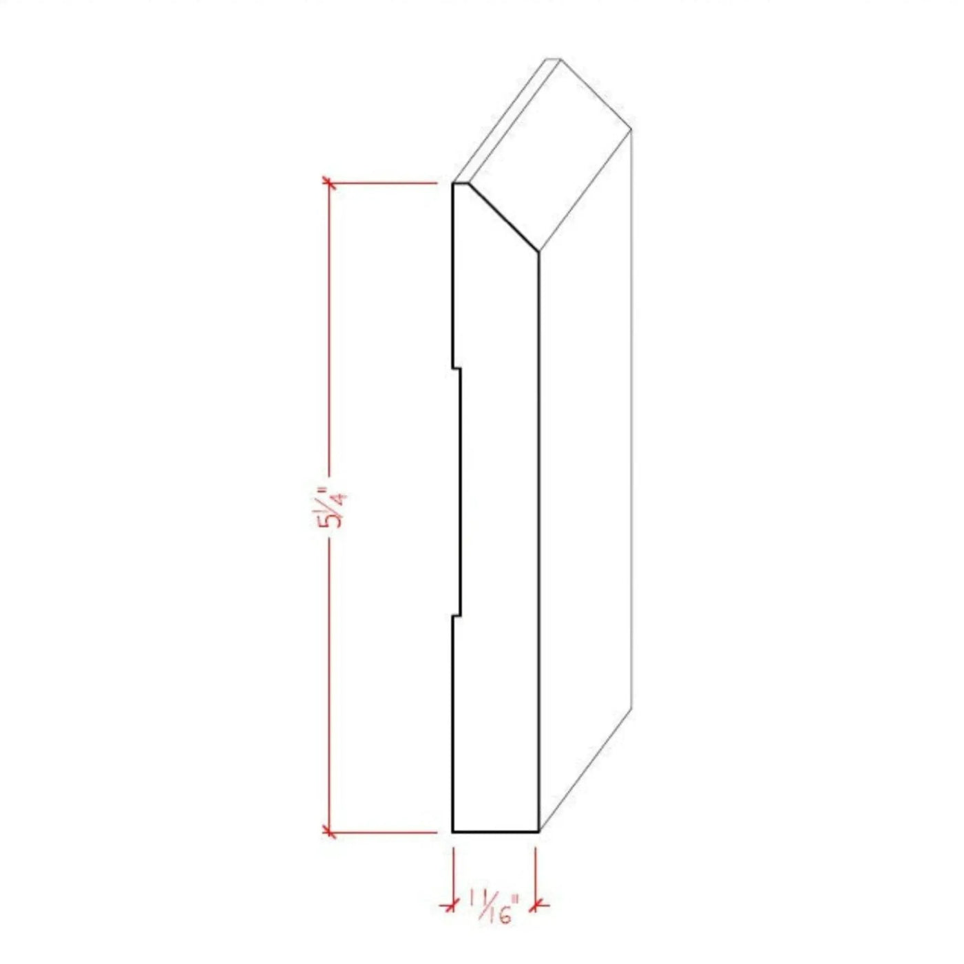 EWBB15 Beveled Edge Baseboard 5-1/4" Tall x 11/16" Moulding Unfinished by NewMouldings