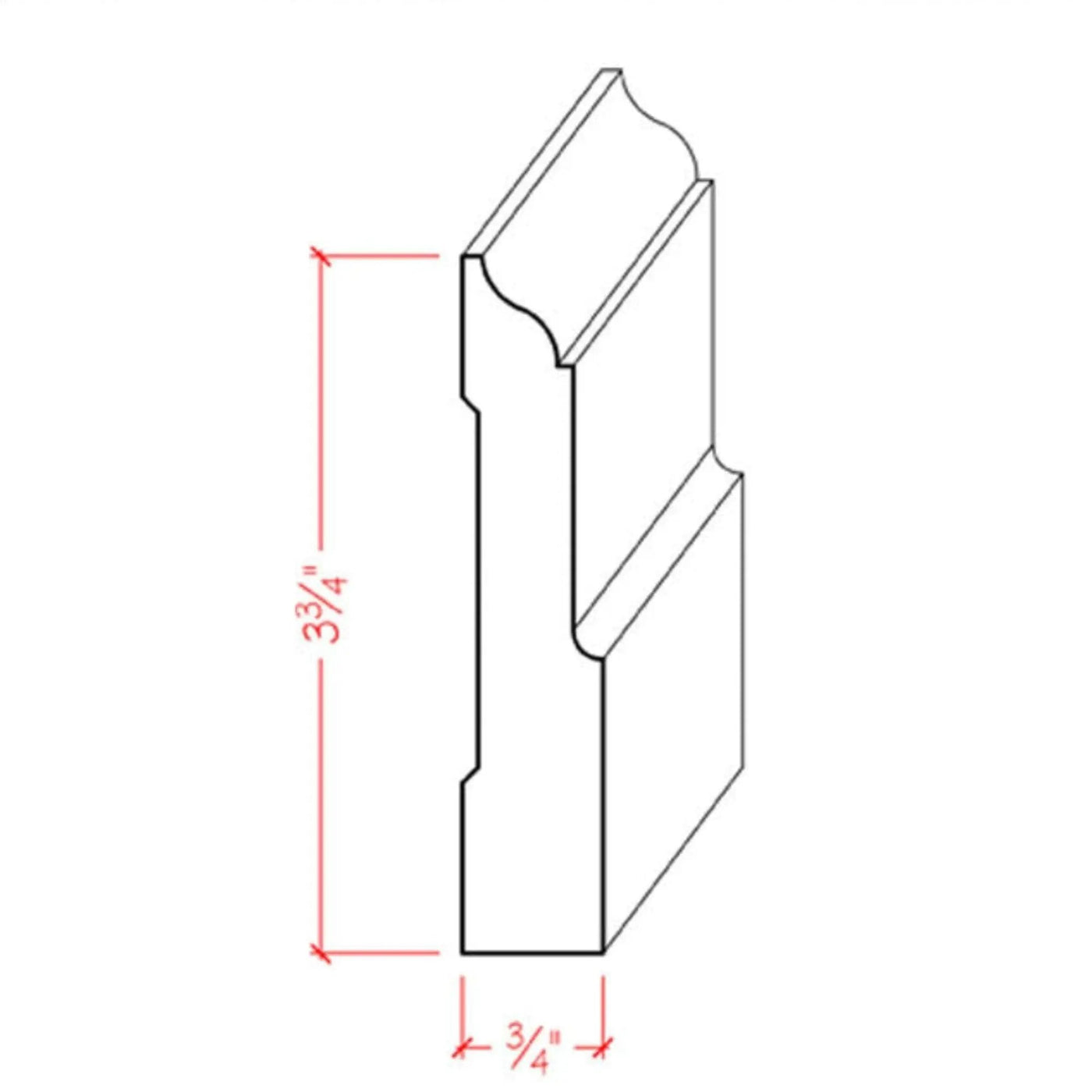 EWBB31 Colonial 3-3/4" Tall x 3/4" Baseboard Moulding. Unfinished by NewMouldings
