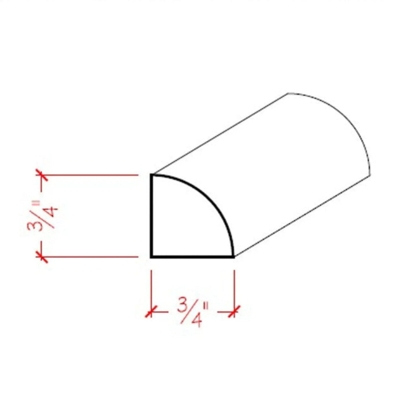 EWBS12 Baseboard Shoe 3/4" x 3/4" Quarter Round. Unfinished by NewMouldings