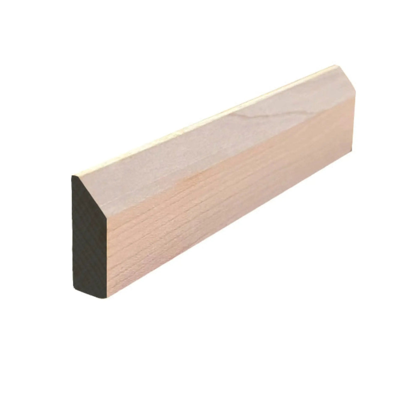 EWBS21 Baseboard Shoe 1-1/8" Tall x 3/8" Beveled Edge. Unfinished by NewMouldings