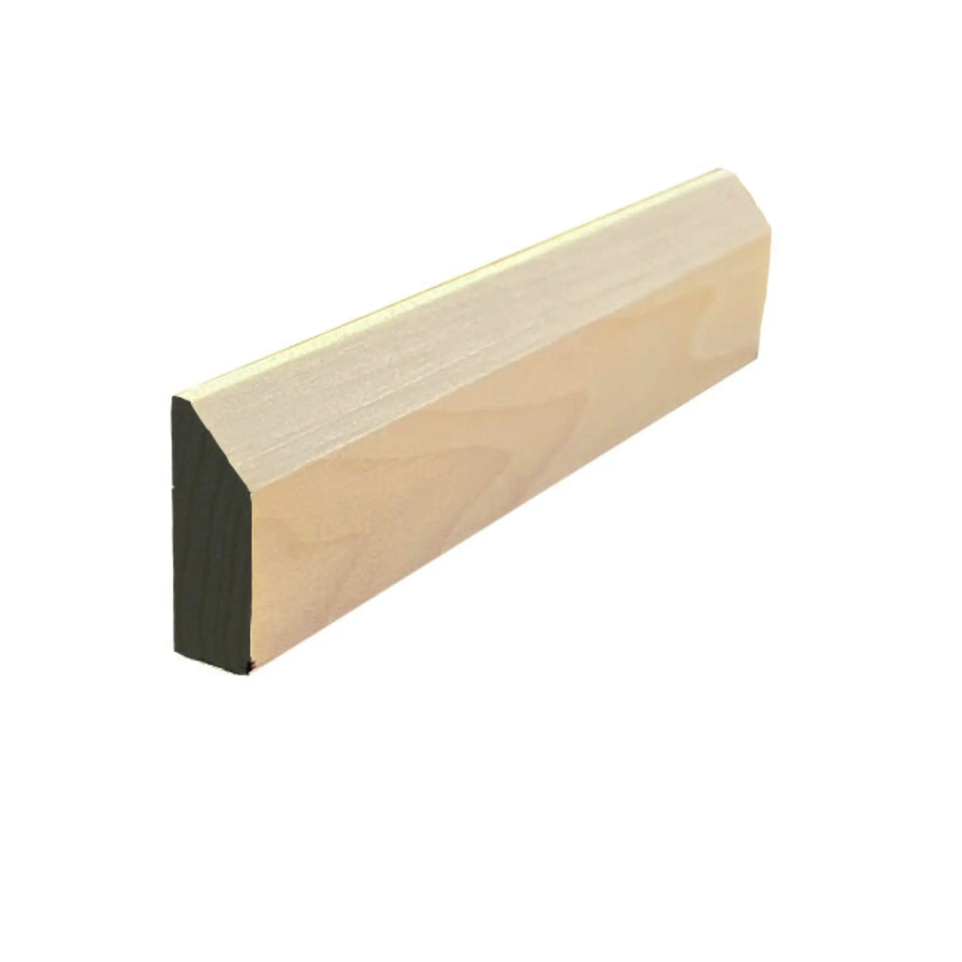EWBS21 Baseboard Shoe 1-1/8" Tall x 3/8" Beveled Edge. Unfinished by NewMouldings