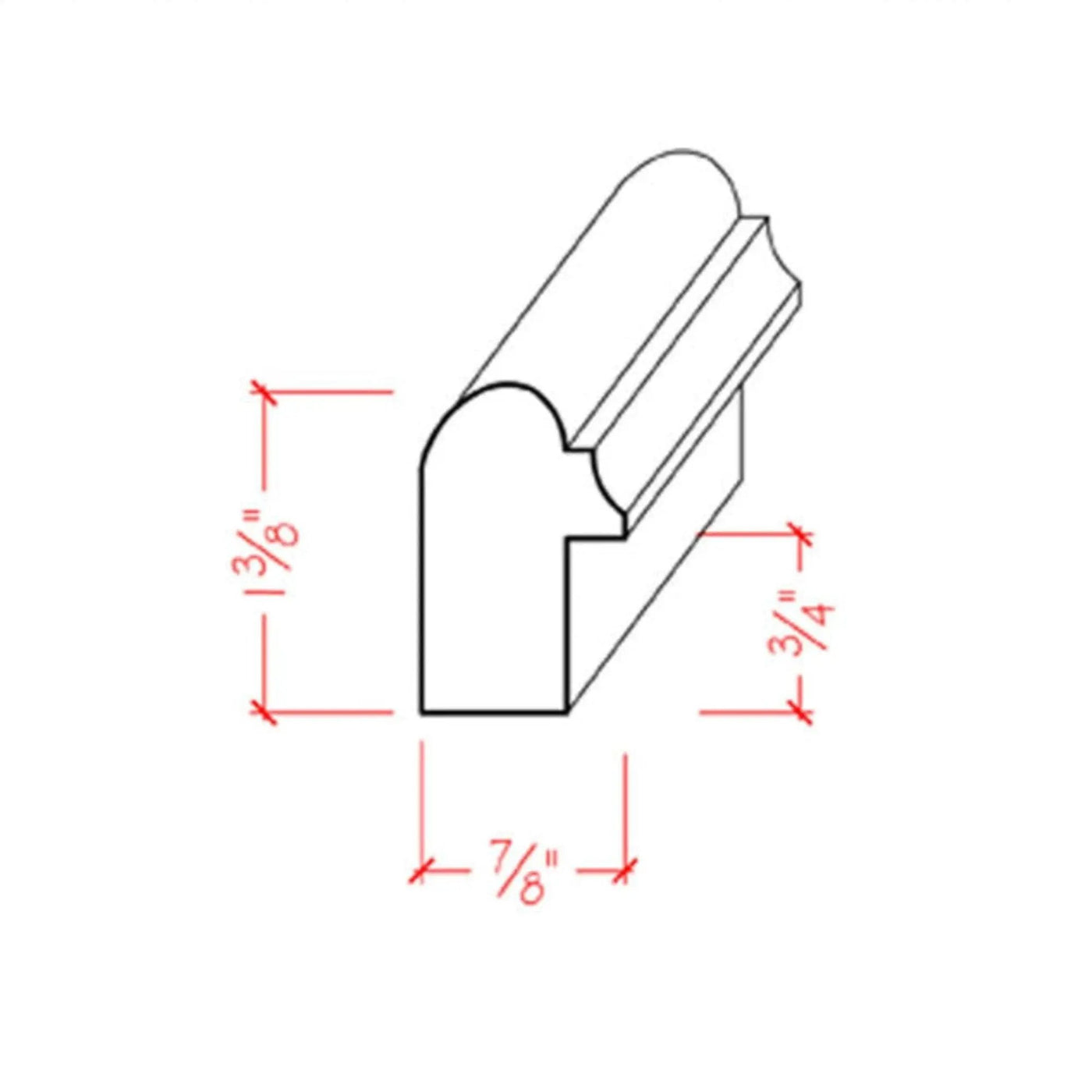 EWCB13 Casing Back Band 1-3/8" Tall x 7/8" Trim Moulding. Unfinished by NewMouldings