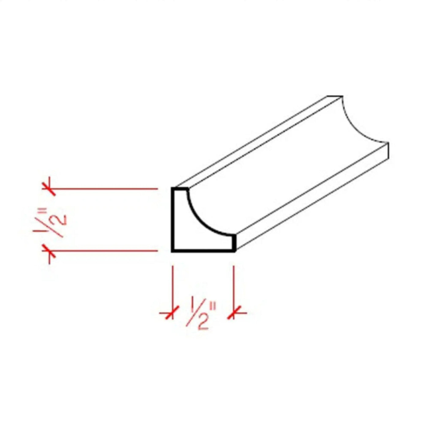 EWCC11 Cove Molding 1/2" x 1/2" Trim. Unfinished by NewMouldings
