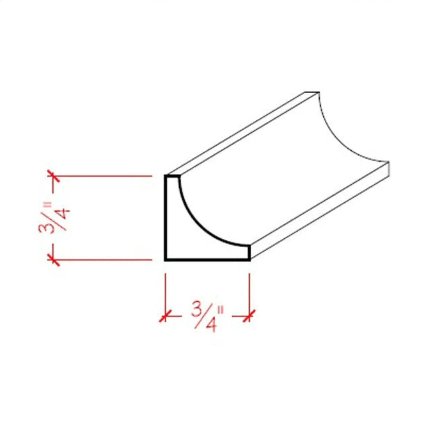 EWCC12 Cove Molding 3/4" x 3/4" Trim. Unfinished by NewMouldings