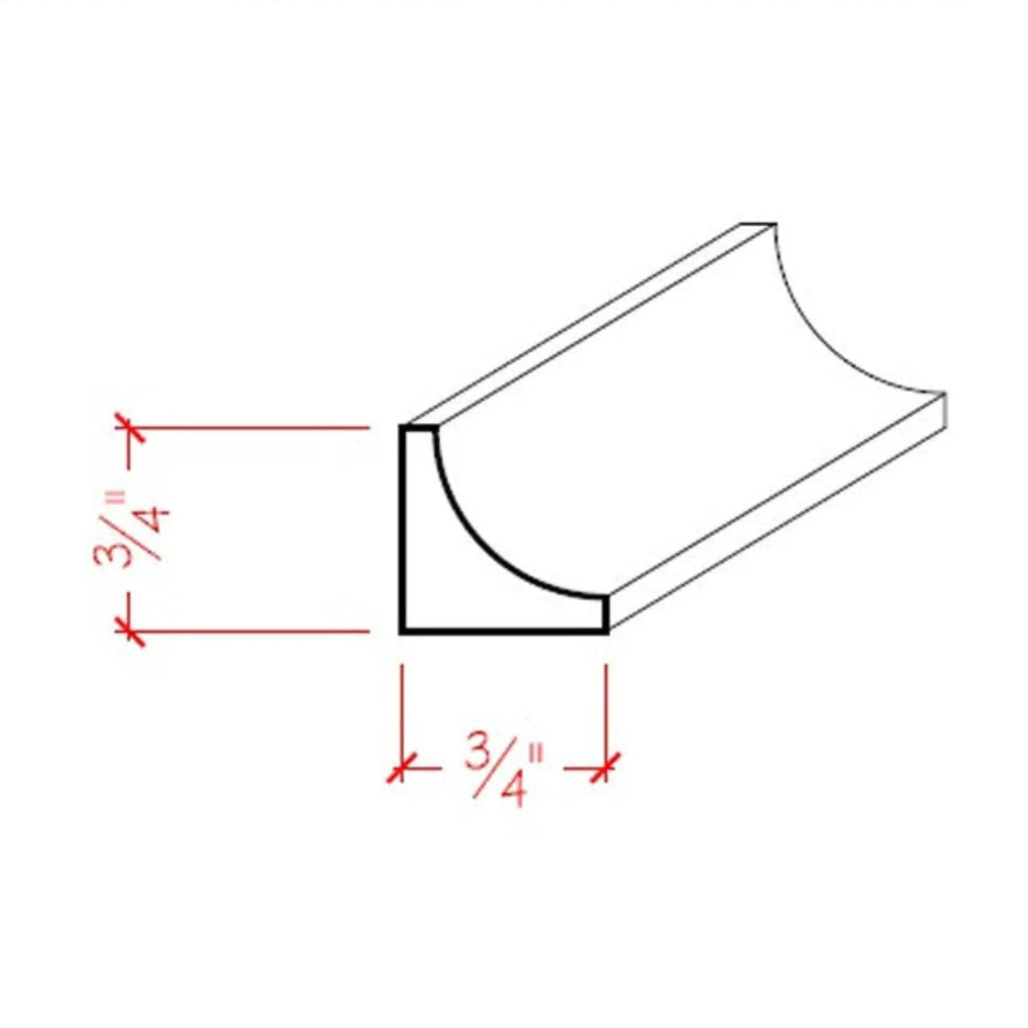 EWCC12 Cove Molding 3/4" x 3/4" Trim. Unfinished by NewMouldings