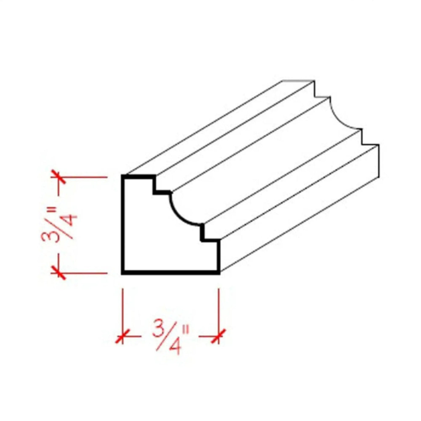 EWCC14 Cove Molding 3/4" x 3/4" Trim. Unfinished by NewMouldings