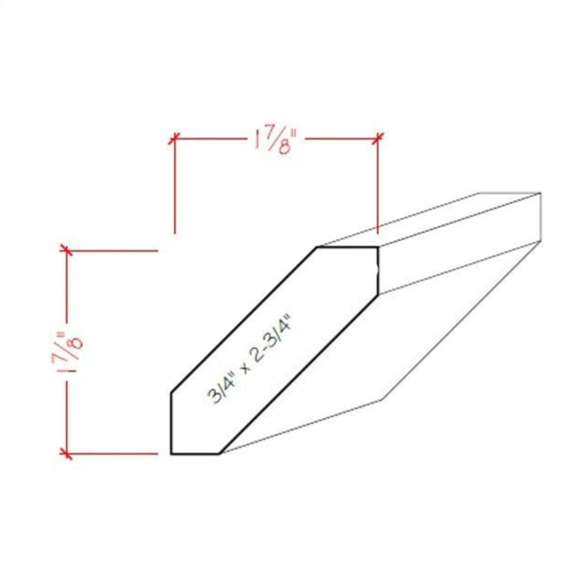 EWCR37 Crown 3/4" x 2-3/4" Unfinished 1-7/8" High x 1-7/8" Deep by NewMouldings