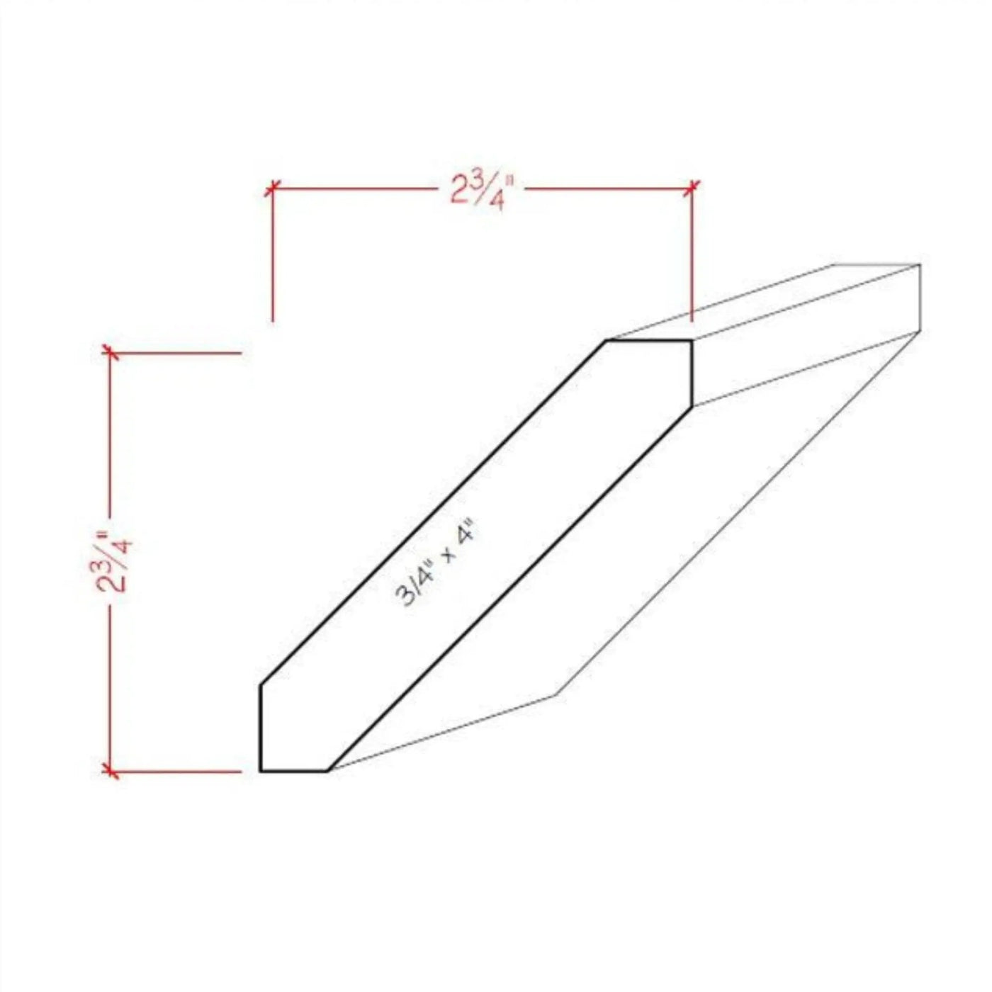 EWCR38 Crown 3/4" x 4" Unfinished 2-3/4" High x 2-3/4" Deep by NewMouldings