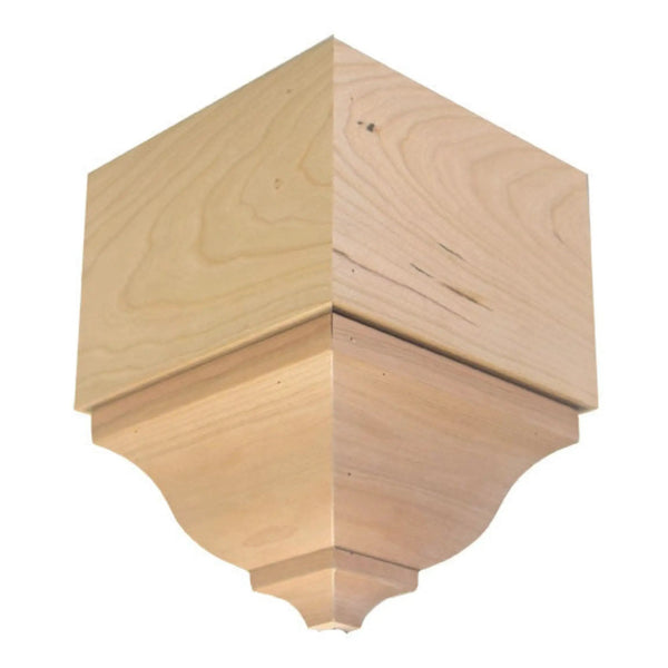 EWCR83 Crown Outside Corner Block 4-1/4" Tall x 3" deep 6" Face Unfinished, photo 2 of 5