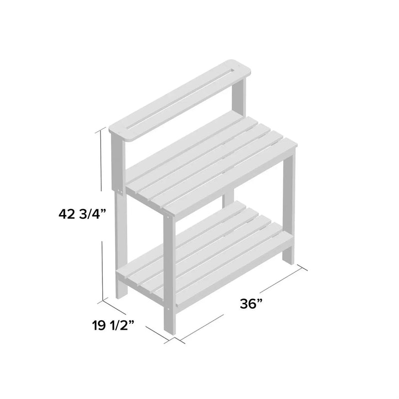 Solid Meranti Wood Outdoor Garden Potting Bench Table with Bottom Shelf by HomePacific