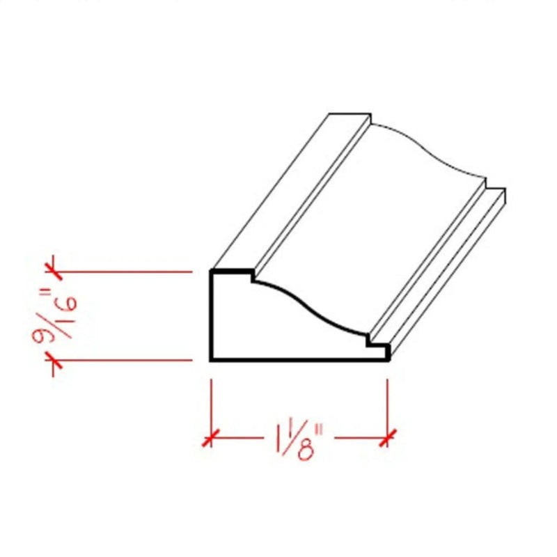 EWPM12 Colonial Panel Molding 1-1/8" wide x 9/16" Trim. Unfinished by NewMouldings