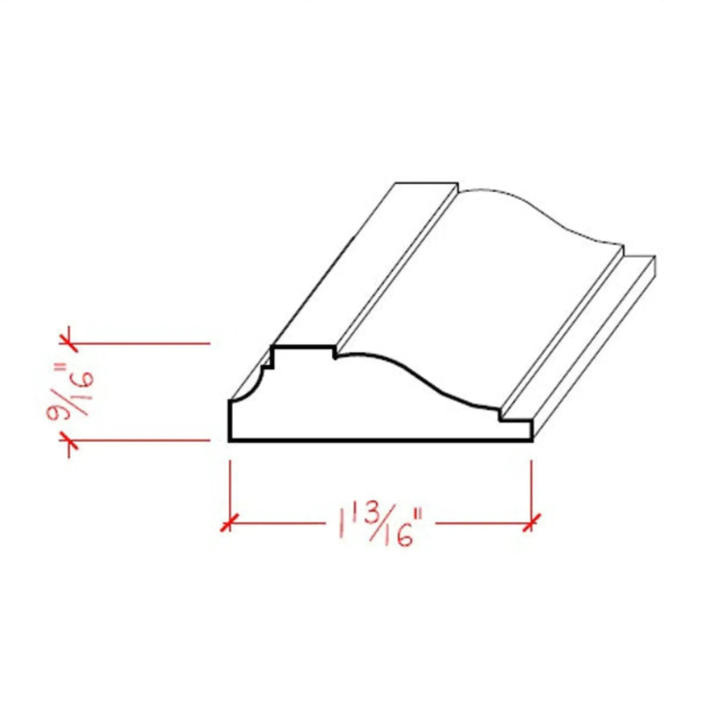 EWPM16 Panel Molding 1-13/16" wide x 9/16" Trim. Unfinished by NewMouldings