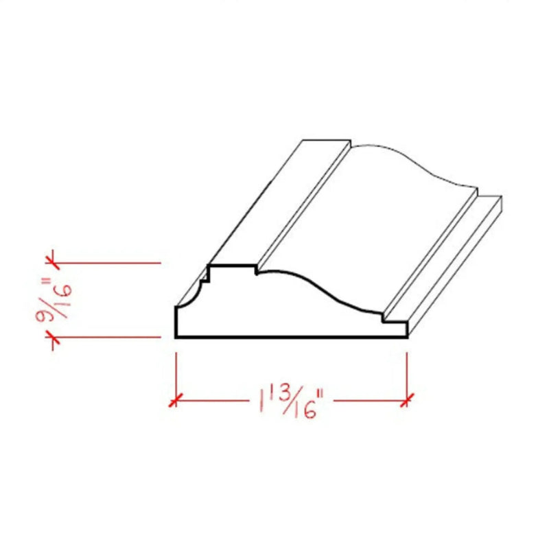 EWPM16 Panel Molding 1-13/16" wide x 9/16" Trim. Unfinished by NewMouldings