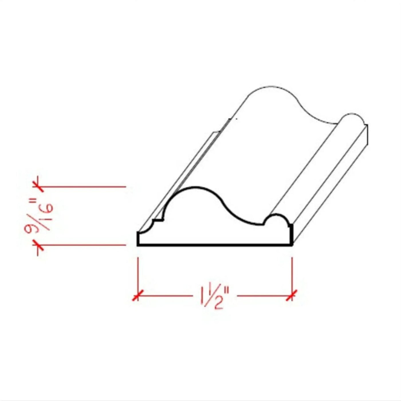 EWPM17 Panel Molding 1-1/2" wide x 9/16" Trim. Unfinished by NewMouldings