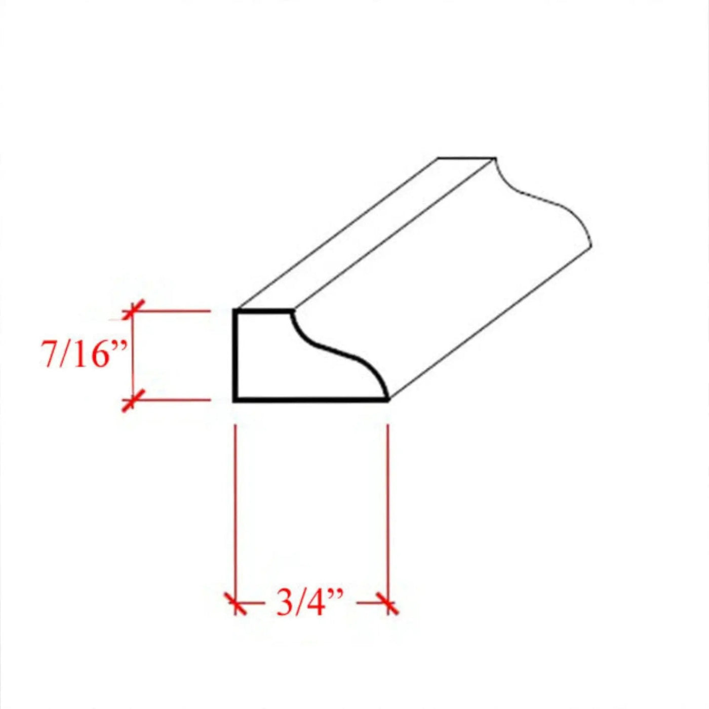 EWPM39 Ogee Panel Molding 3/4" wide x 7/16" Trim. Unfinished by NewMouldings