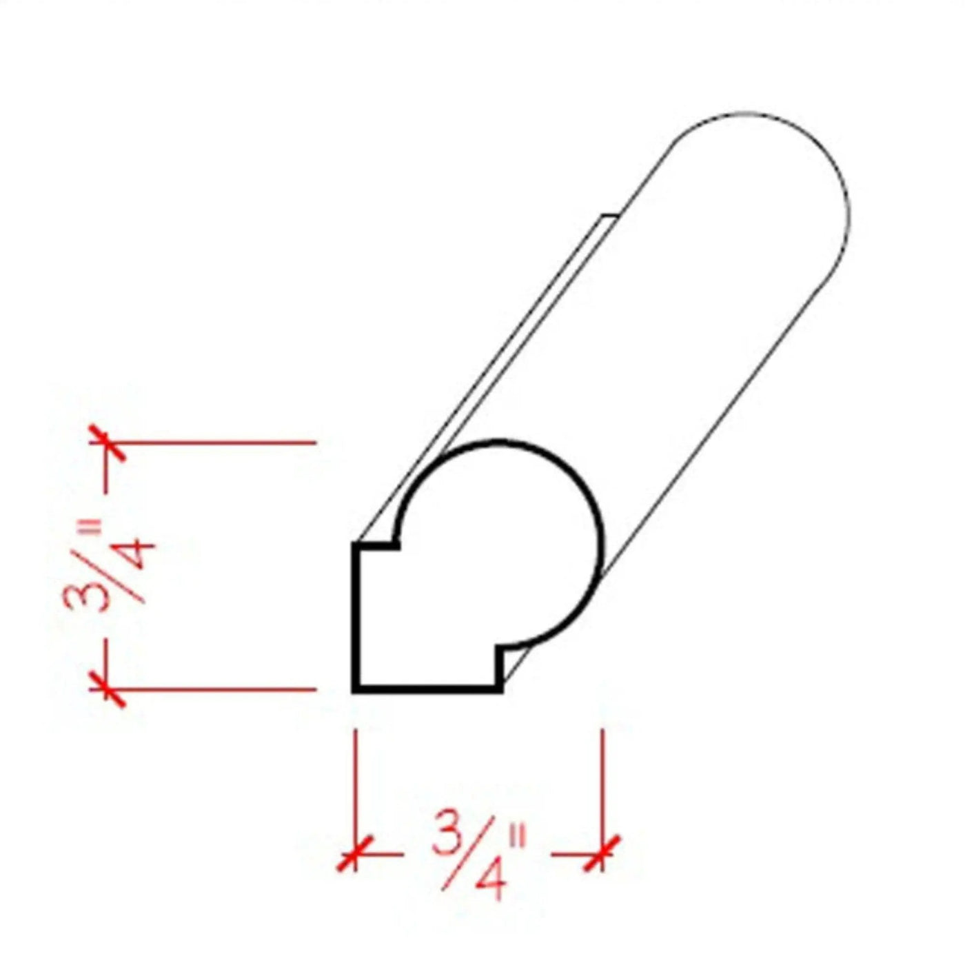 EWPM40 Round Panel Moulding Trim 3/4" x 3/4" Unfinished Solid Hardwood by NewMouldings