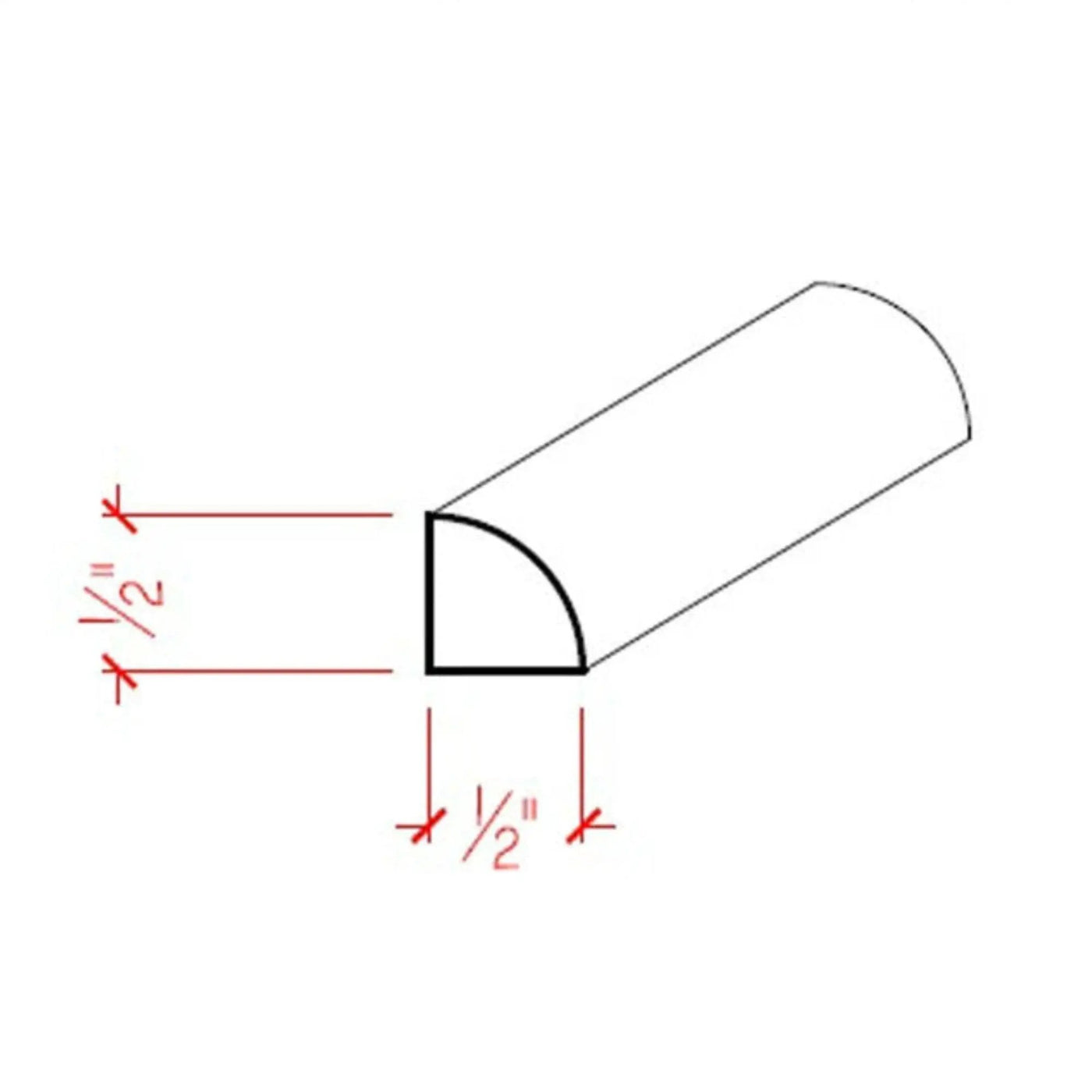 EWQR11 Quarter Round 1/2" x 1/2" Moulding Trim. Unfinished by NewMouldings